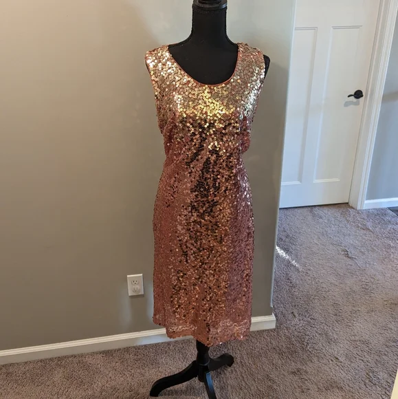 slim fit dress slacks 1960s Ivory Knit Body Con Dress with Iridescent Sequins – THE WAY WE WORE